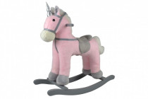 Horse rocking pink unicorn plush on bat. 71cm with sound and movement load capacity 50kg in a crab. - VÝPREDAJ