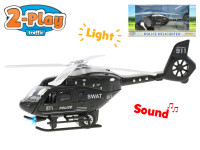 Police helicopter 22 cm metal 2-Play on reverse battery-powered with light and sound - VÝPREDAJ