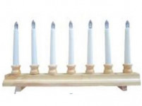 Christmas candlestick 7 candles LED, warm BI, wood. dia.42,5x21,5x5cm, 2xstrength. AA batteries - VÝPREDAJ