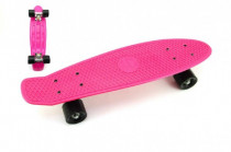 Skateboard - pennyboard 60 cm, nosilnost 90 kg, kovinske osi, roza barva, črna kolesa - VÝPREDAJ